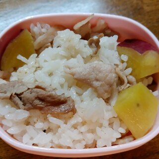 薩摩芋と豚肉の炒めご飯
